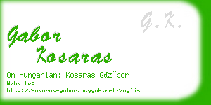 gabor kosaras business card